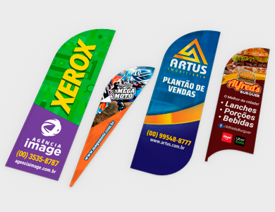 Bandeira para Wind Banner Tecido Helanca 75x300cm - 4x4 - 1 unid