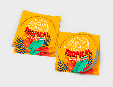 Adesivo de Papel Redondo 3x3cm - 4x0 - 100 unid