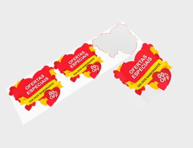 Adesivo para Vitrine Transparente 3x Coração 39,5x33,6cm - 4x0 - 1 unid