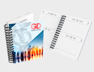 Agenda Dois Dias por Página A5 2026 Capa Maleável 96 Páginas 14,95x21cm (Supremo 300g Verniz Total Frente) - 4x0 - 3 unid