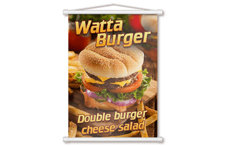 Banner com Bastão Estreito 280g 60x90cm - 4x0 - 250 unid