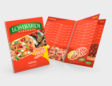 Cardápio Espiral com 16 Páginas em PVC 0,5mm Cristal Frente e Verso 21,5x29cm - 4x4 - 25 unid