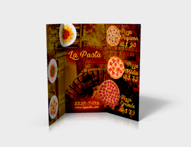 Cardápio com 1 Vinco Kraft 240g Sem Verniz A3 - 1x0 - 100 unid