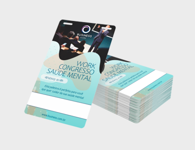 Credencial com Dois Furos Presilha Supremo 300g Sem Verniz 10x15 cm - 4x0 - 1000 unid