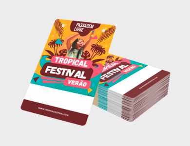 Credencial com Dois Furos Supremo 300g Sem Verniz 9x15 cm  - 4x1 - 500 unid