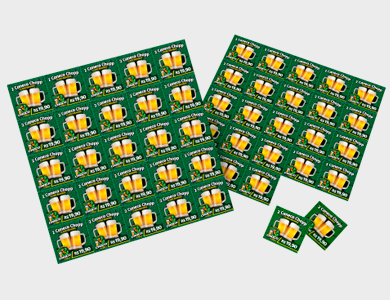 Folha Cupom de Desconto Couchê Fosco 170g UV Localizado 25 Espaços 21x21 cm - 4x1 - 1000 unid