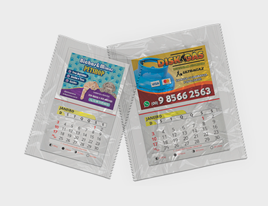 Ímã de Geladeira Promocional com Bordas Brancas - Bloco de Calendário 2026 e Embalado Individualmente 4x5cm - 4x0 - 3000 unid