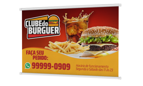 Banner com Bastão Largo 280g 50x70cm - 4x0 - 500 unid